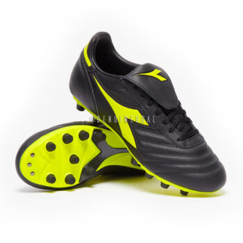 Diadora Brasil Clásico II Negro y Amarillo Fluo FG