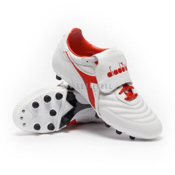 Diadora Brasil Clásico blanco y rojo FG