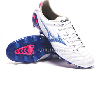 Mizuno Morelia Neo IV Pro FG – Blanco, azul y rosa