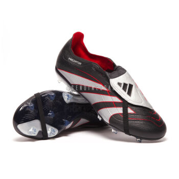 adidas Predator League Tongue FG — Core Black / Silver Met / Vivid Red